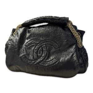 Vintage Chanel Rodeo Drive Accordion Flap Bag Patent Vinyl Medium